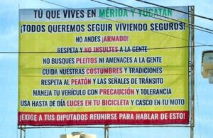Letrero dirigido a “foráneos” en Mérida desata polémica en redes sociales