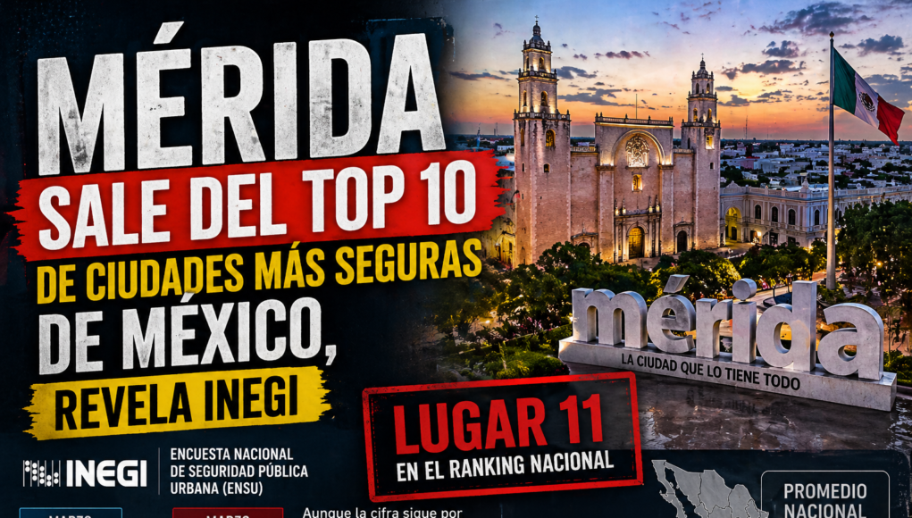 MÉRIDA SALE DEL TOP 10 DE CIUDADES MÁS SEGURAS DE MÉXICO