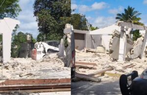 Se desploma obra en el norte de Mérida; albañiles quedan atrapados entre escombros