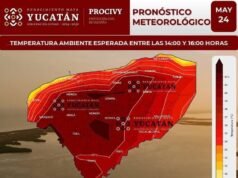 Calor extremo y lluvias aisladas marcarán la jornada en Yucatán; algunas zonas alcanzarían hasta 43 grados