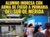 Crece la indignación en Mérida tras presunto ingreso de arma de fuego a primaria de Villa Magna Sur