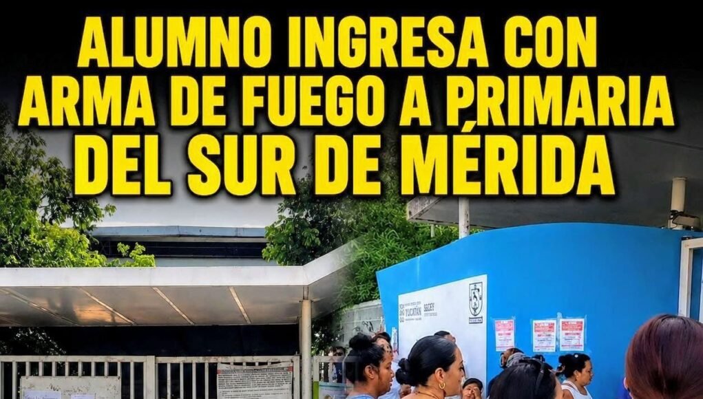 Crece la indignación en Mérida tras presunto ingreso de arma de fuego a primaria de Villa Magna Sur