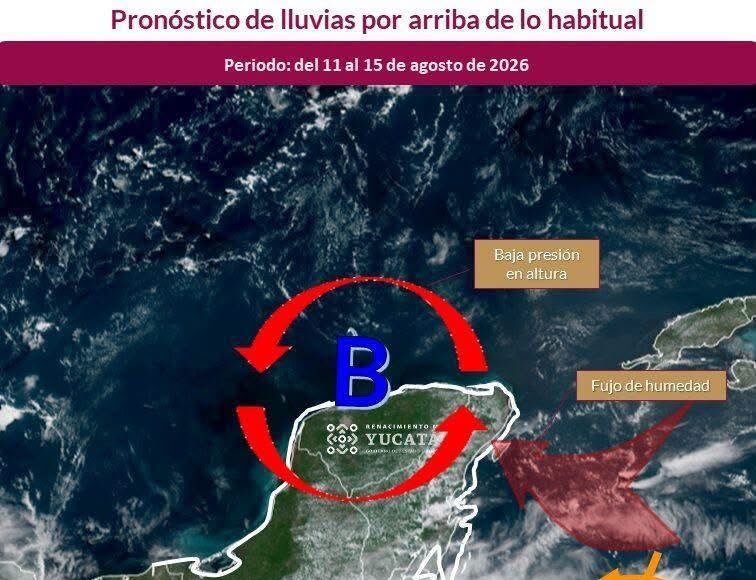 Yucatán se prepara para una semana de lluvias irregulares; Procivy pide extremar precauciones